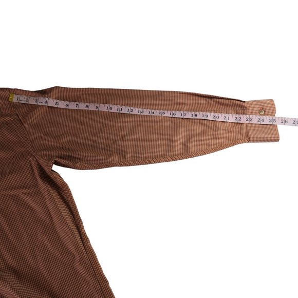 Jos A Bank Men's L Large Tailored Fit Travelers Collection Button Up Shirt Brown - Picture 8 of 8